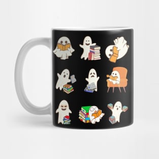 Ghost Reading Book Cute Teacher Halloween Mug